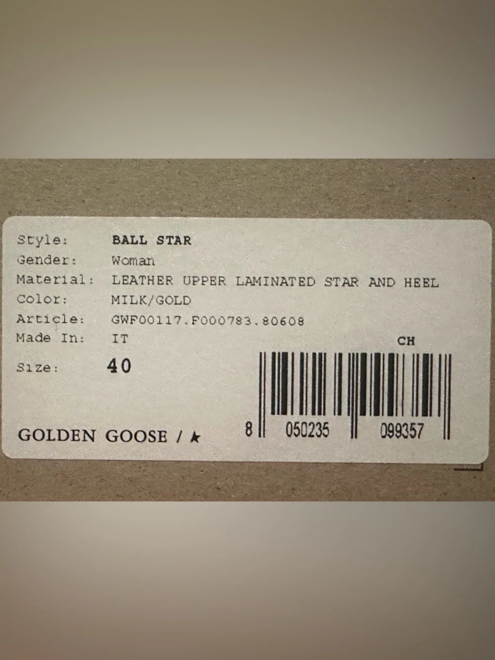 Women’s Golden Goose Ball Star with gold star and heel tab - Size 40 (US 9.5-10) - Picture 12 of 12
